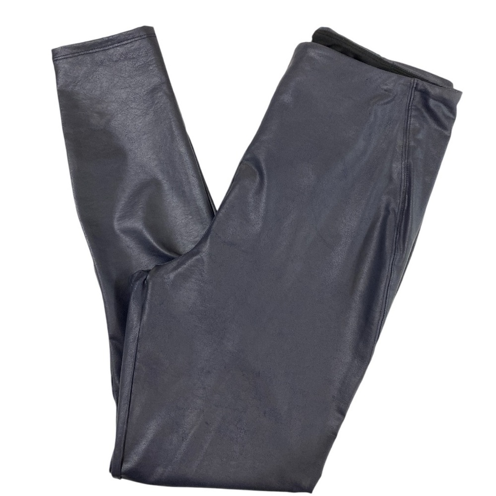 Lysse' Patterned/Foiled Faux Leather Leggings Navy Blue‎ Size L - Picture 5 of 9